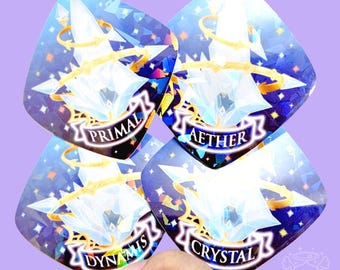 Aetheryte Aufkleber FFXIV 6,5 cm Holographisch Vinyl Wasserfest (Resistant für Rechenzentrum Aether Primal Dynamis Crystal)