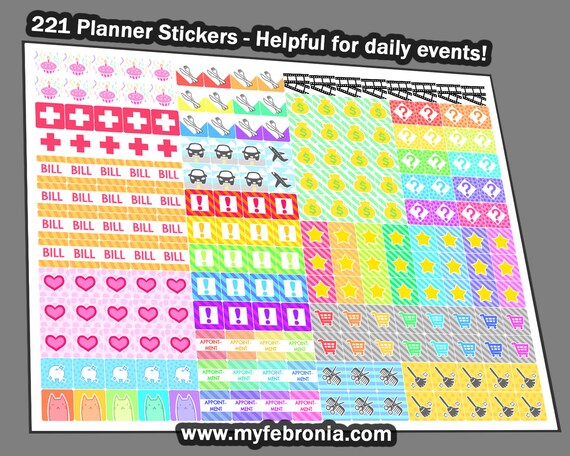 Planner Sticker Sheet no Cutting Necessary | Etsy