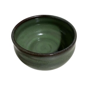 Handmade Forest Green Ceramic Bowl - Wheel Thrown - Glossy Rustic Glaze ...