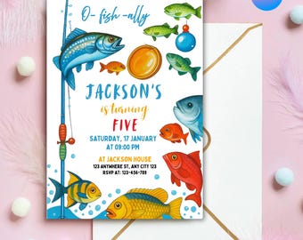 Fishing Birthday Invitation Template, Reel in the Fun (Instant Download)