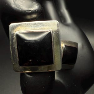 Taxco Mexico 925 Sterling Silver Black Onyx Earrings