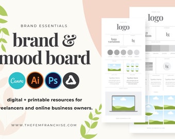 Brand & Mood Board Template | Canva Template | Graphic Design Templates | Instant Download | Online Business Templates