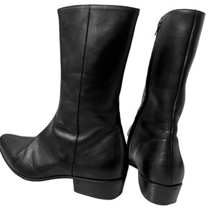 Mens Black BEATWEAR Beatle Boots Genuine Leather the Lennon  display picture 2