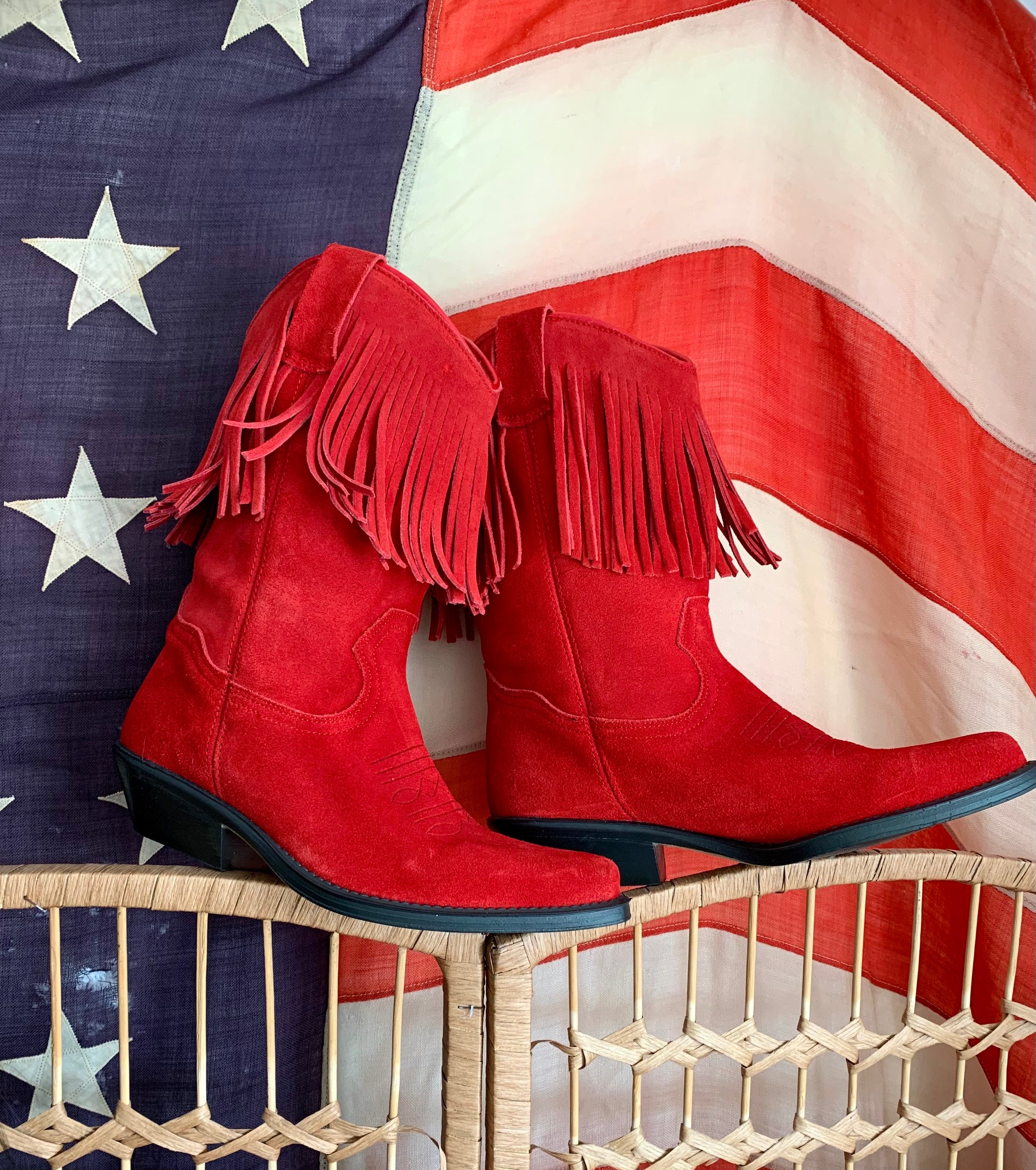 Red Fringe Cowboy Boots Factory Sale | bellvalefarms.com