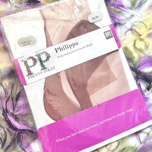 Vintage Pretty Polly fully fasioned SEAMED STOCKINGS point heel shade Persian glow wartime pin up clothing dress nylons 40&#39;s 50s