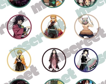 Demon slayer edible toppers, cake toppers, cookie toppers, icing sheets, icing precut images, cupcake toppers, treat toppers.