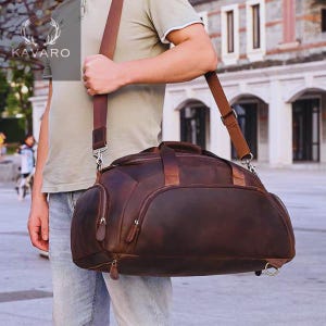Leather Gym & Travel Bag for Men – Weekender Carry-On Duffel