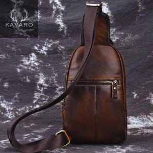 Personalized Top Grain Leather Crossbody Bag with Adjustable Shoulder Strap, Leather Sling Bag, Unisex, Leather Utility Bag