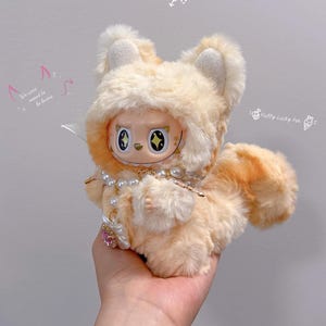 Lucky Fortune Fox Plushie – Magnetic Tail Handmade Stuffed Animal – Kawaii Collectible Art Doll – Gift for Her or Birthday Surprise