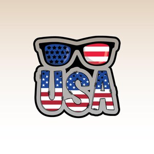 4th of July USA Outline Cookie Cutter