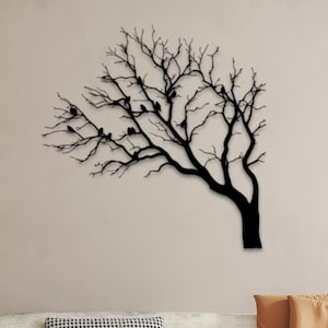 Birds on Tree Branch Metal Wall Art | Nature Dresser Wall Decor |  Living Room Wall Art | Wall Hangings | Inspired Home Decor | Gift For Her
