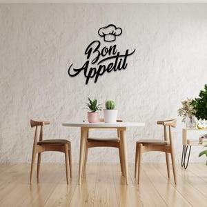 Bon Appetit Metal Wall Sign | Kitchen Wall Decor | Quote Wall Art | Dining Room Sign | Wall Hangings | Housewarming Gift | Mother&#39;s Day Gift