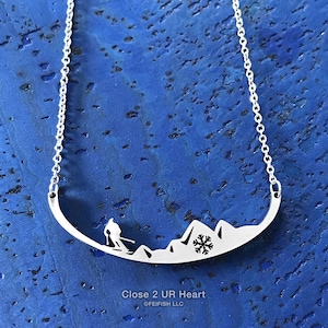 Skier Stainless Steel Necklace by Close 2 UR Heart