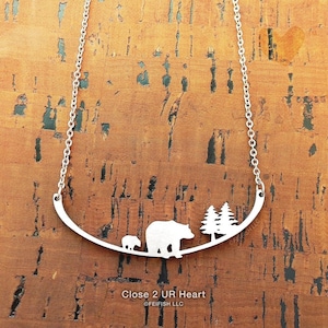 Mother Bear and Cub Necklace by Close 2 UR Heart