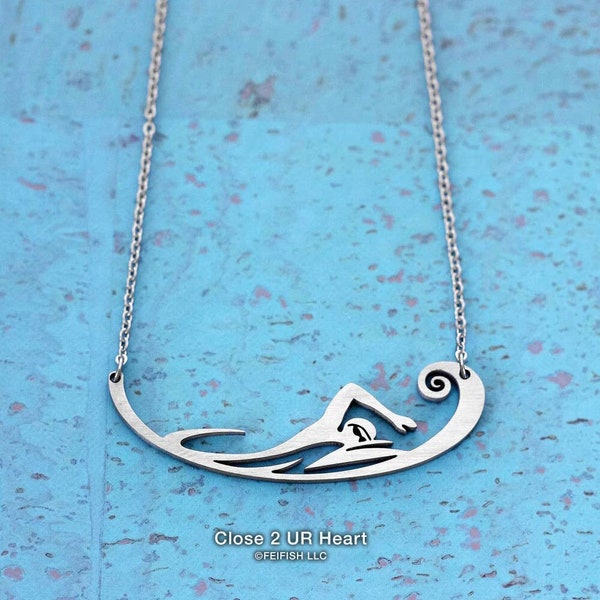 Swimmer Stainless Steel Necklace