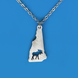 New Hampshire State Map Necklace