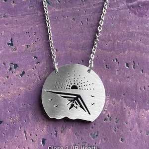Hang Glider Stainless Steel Necklace, Circular