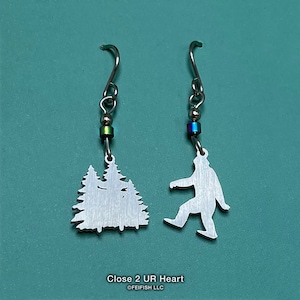 Bigfoot and Tree Earrings