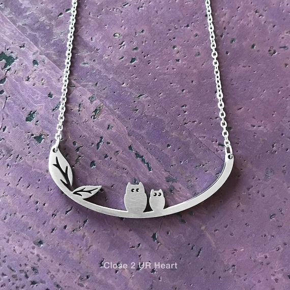 Two Purple Birds on a Branch with Purple Leaves Earrings Two Purple Birds on a Branch with Purple Leaves Earrings