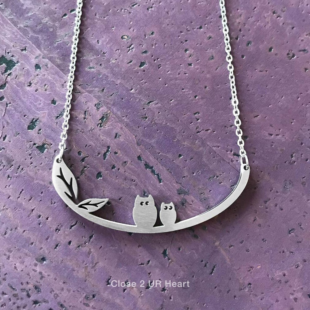 Owl and Owlet Necklace by Close 2 UR Heart