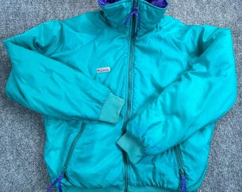 VintageColumbien Reversible Kugelbomber Jacke Erwachsene Lila Teal Full-Zip 90er Jahre