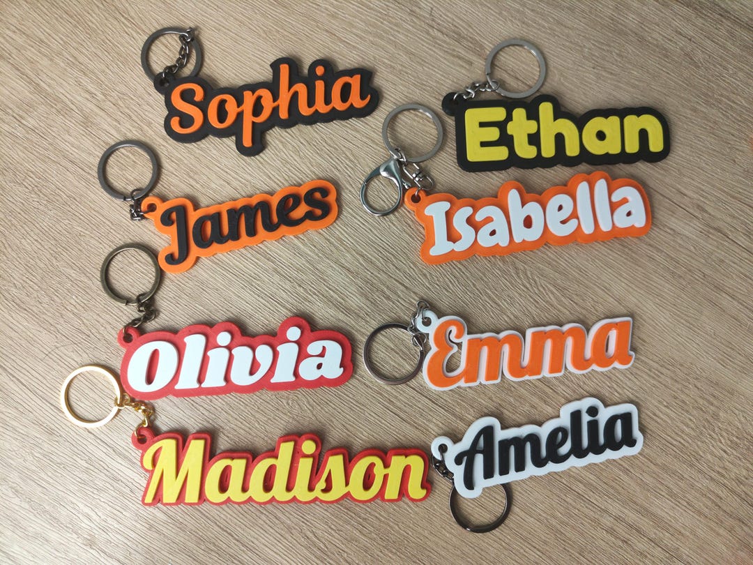Personalized 3D Printed Name Keychain- Custom Handmade Party Favor ...