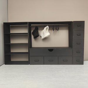 Doll Closet for 15-17cm  doll / Mini Wardrobe for Art Dolls / Clothes Storage for Designer Toys