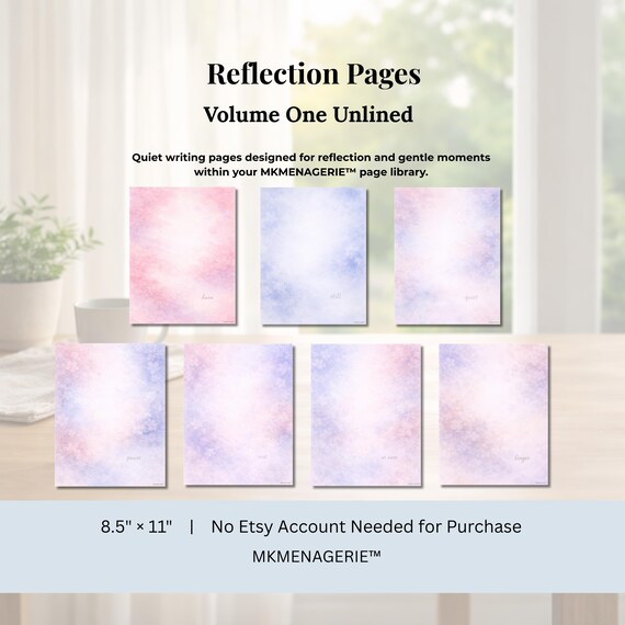 Reflection Pages — Volume One | Quiet Printable Pages for Calm Moments | Digital Download