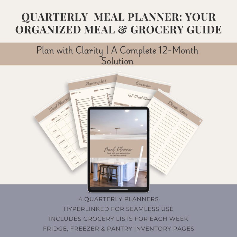 Quarterly Meal Planner 2026 | Printable Weekly and Monthly Planner ...