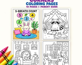 Calming Coloring Pages for Kids, 10 Emotional Regulation Activities PDF