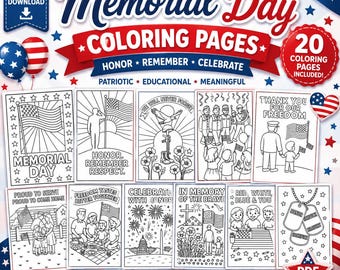 Coloriages pour enfants pour la Journée du Souvenir | Activité patriotique à imprimer, téléchargement PDF instantané