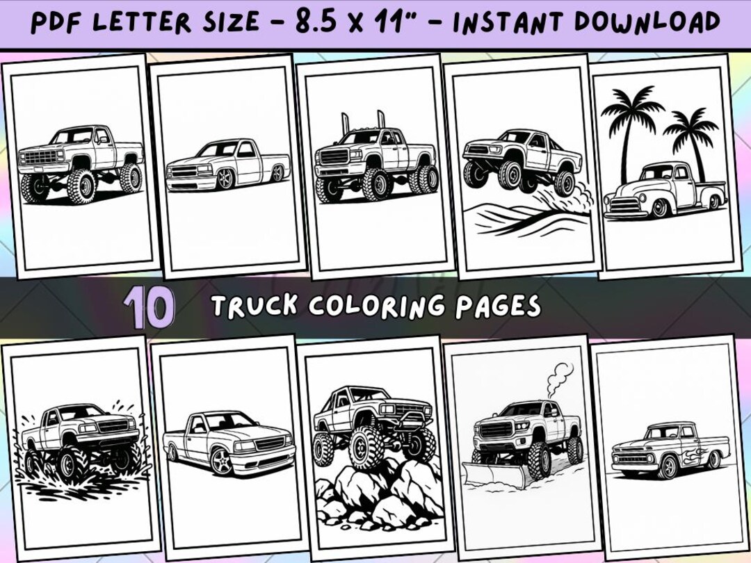 10 Truck Coloring Pages Classic Trucks Lifted Pickups Lowered