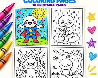 Feelings Coloring Pages for Kids: Emotions Printable