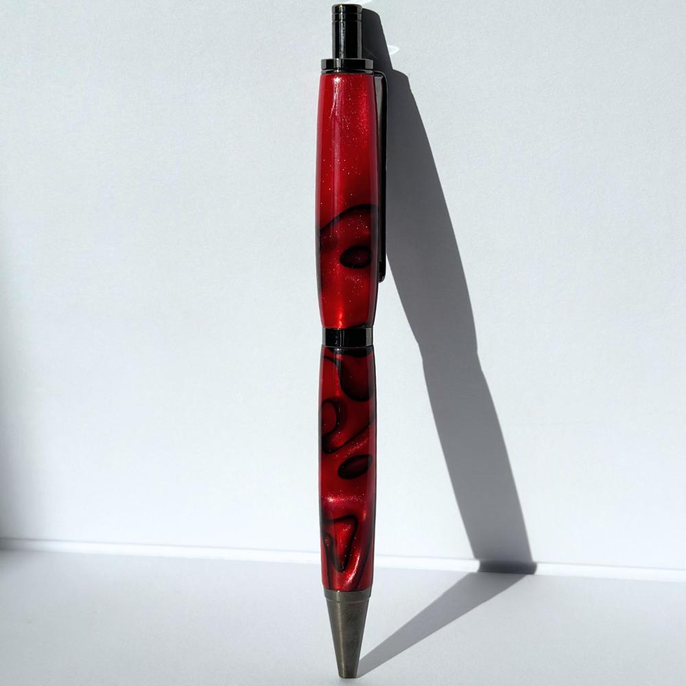 Red Ink Click Pens Simple Red Click Gel Pen With Gun Metal Finishes - Wood or Acrylic - Etsy