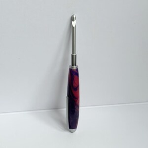 Interchangeable Inline Crochet Hook Kit with Chrome Finishes with Wood/Polyester Handle Orion Nebula