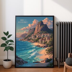 Rio de Janeiro Travel Poster, Retro Brazil Wall Art, Digital Download for Home, Office, Entryway, Printable Wall Decor Housewarming Gift