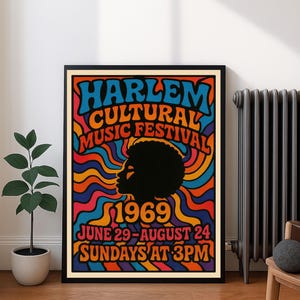 1969 Harlem Cultural Festival Wall Print - Retro Music Poster, Vintage Wall Art Print, Large Concert Poster for Bedroom, Living Room, Gift