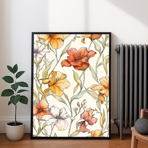 Vintage Floral Botanical Print: Cottagecore Wall Art (Digital Download)