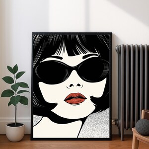 Vintage Woman Wall Art – Retro Woman Printable Poster, Large Fashion Illustration Print, Digital Download  for Bedroom, Gallery Wall Decor