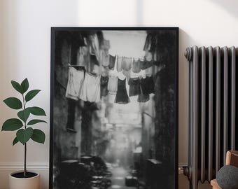 Vintage Black and White Photography Print, Large Wall Art Poster, Digital Download