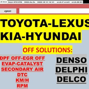 DTC Software Off EGR FAP Catalyst Multi Editor Denso-Delphi-Delco Kia-Hyundai Toyota-Lexus