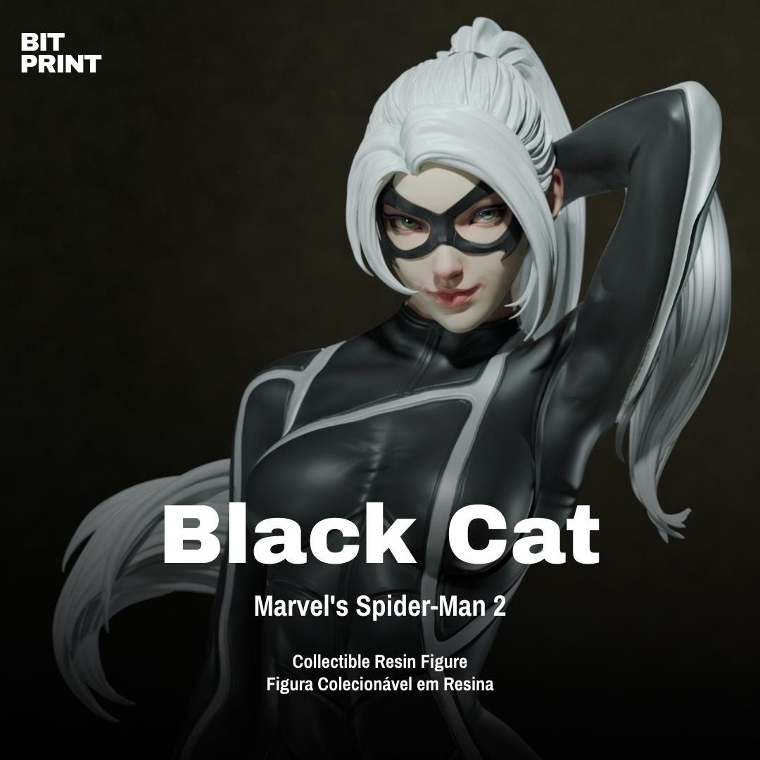 Black Cat Marvel's Spider-man 2 - 8K 3D Figure - Unpainted