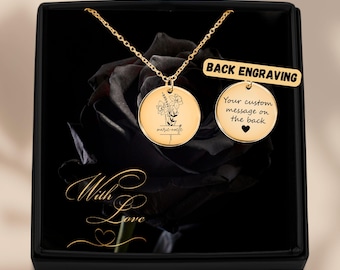 Bijoux de mars personnalisés, collier fleur de naissance, pendentif fleur de naissance, cadeau fête des mères pour grand-mère, cadeau pour maman, cadeau de demoiselle d'honneur