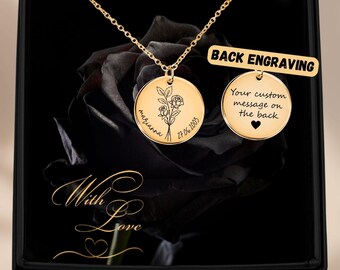 Bijoux de juin personnalisés, collier fleur de naissance, pendentif fleur de naissance, cadeau fête des mères pour grand-mère, cadeau pour maman, cadeau de demoiselle d'honneur