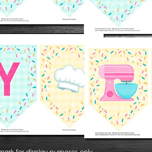 Baking Happy Birthday Banner INSTANT DOWNLOAD Cooking Etsy