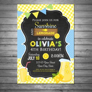 Lemonade Birthday Invitation, Lemonade Invitation, Pink Lemonade, Pink And Yellow, Lemonade, Girl Birthday, Printable or Printed Invitations