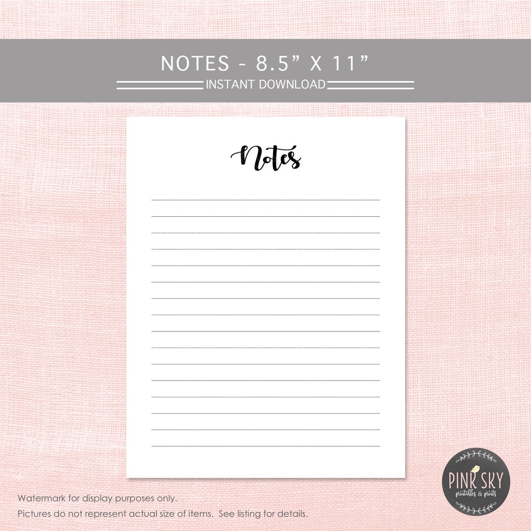 Notes Planner Printable Day Organizer Home Organization - Etsy
