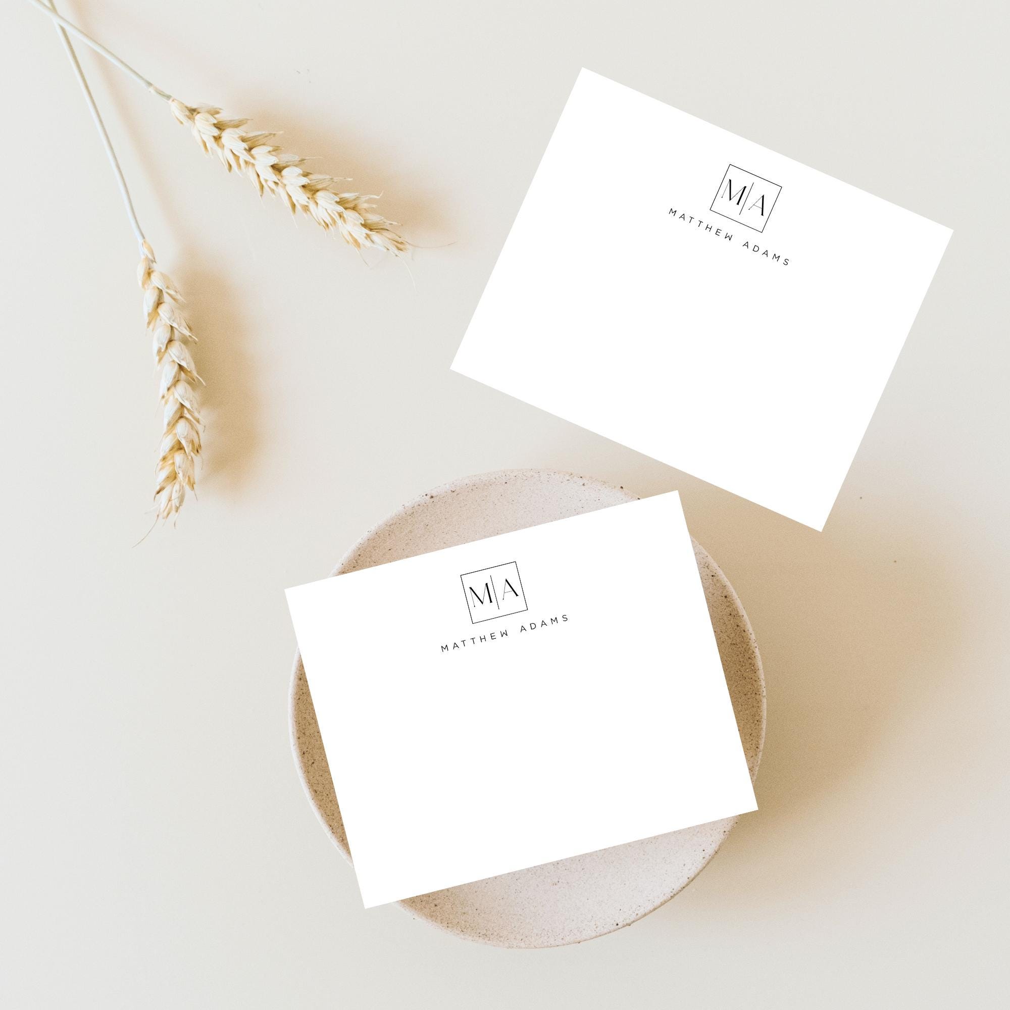 Personalized Note Cards and Envelopes Set, Personalized Stationery ...