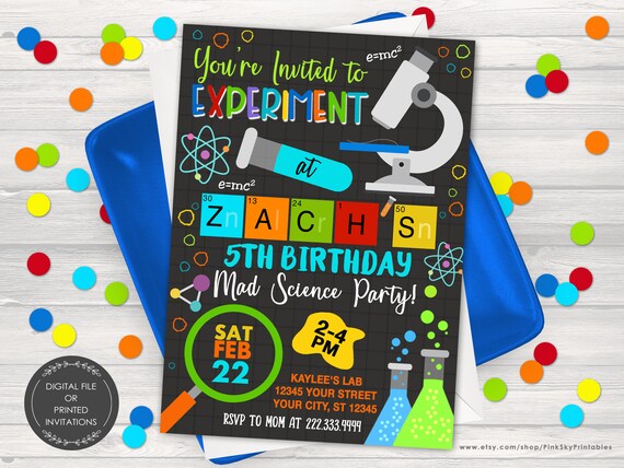 Science Birthday Invitation Science Birthday Science Party | Etsy