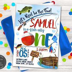 Fishing Birthday Invitation Printable or Printed Invitations - Etsy
